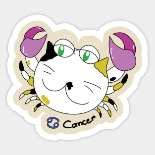 Cancer zodiac funny cat Sticker